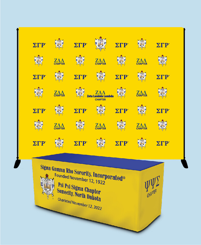 Sigma Gamma Rho®  - Table Cover + Step and Repeat Photography Backdrop