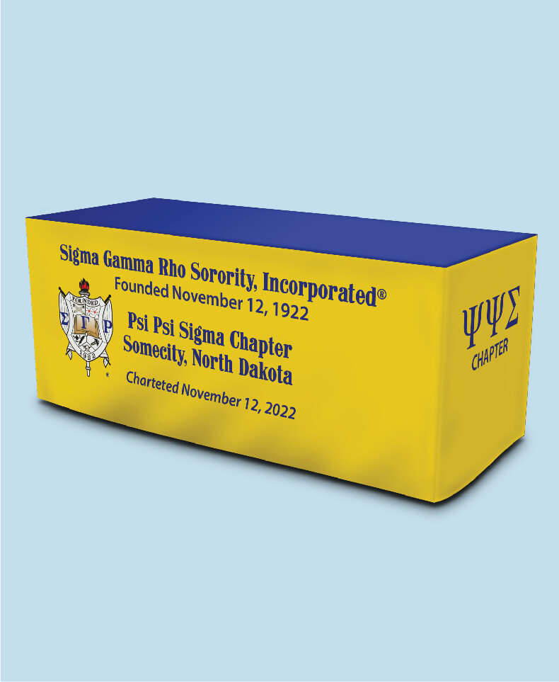 Sigma Gamma Rho®  - Decorated Cover for Standard 6ft Table - SPECIAL PURCHASE