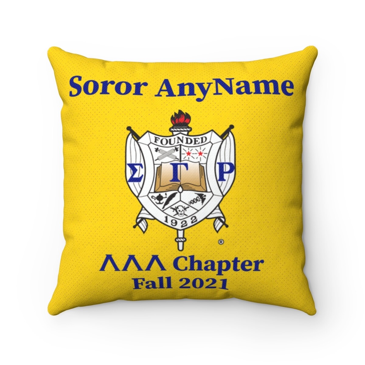 Sigma Gamma Rho -Personalized Burlap Pillow - 18x18" - SPECIAL PURCHASE
