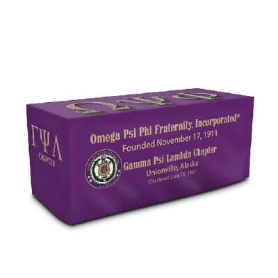 Omega Psi Phi®  - Decorated Cover for Standard 6ft Table - SPECIAL PURCHASE
