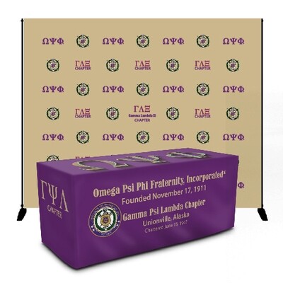 Omega Psi Phi® - Table Cover + Step and Repeat Photography Backdrop