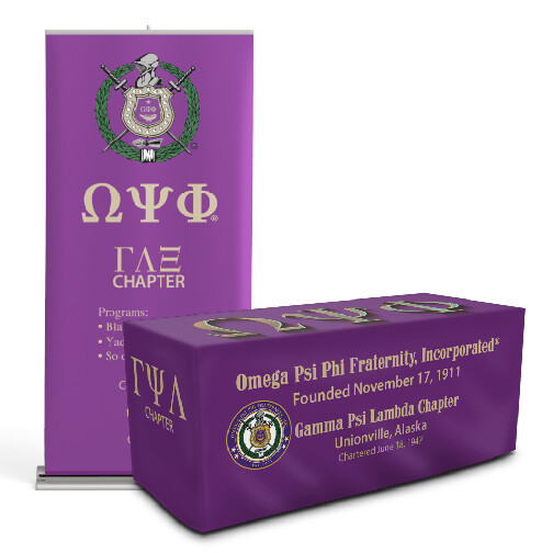Omega Psi Phi® - Table Cover + Roll Up Banner