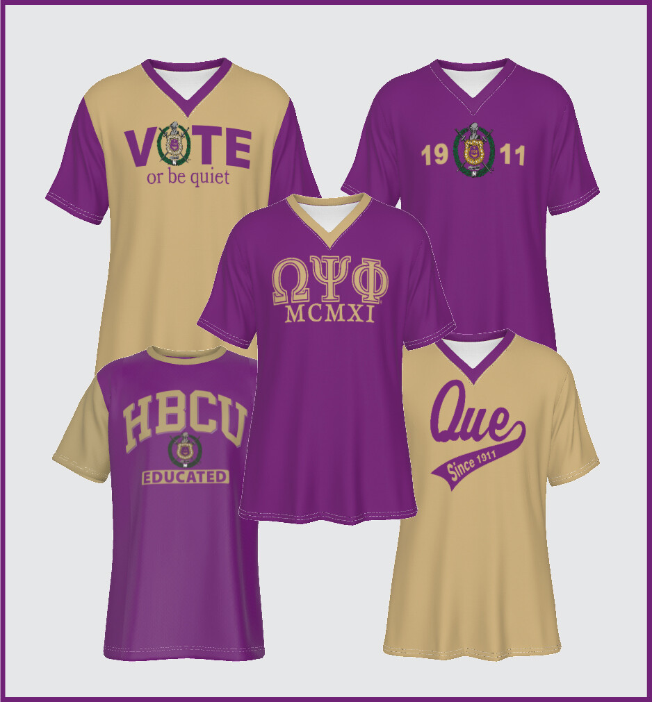 Omega Psi Phi® - Set of 5 Dry Wick T-Shirts - Special Purchase