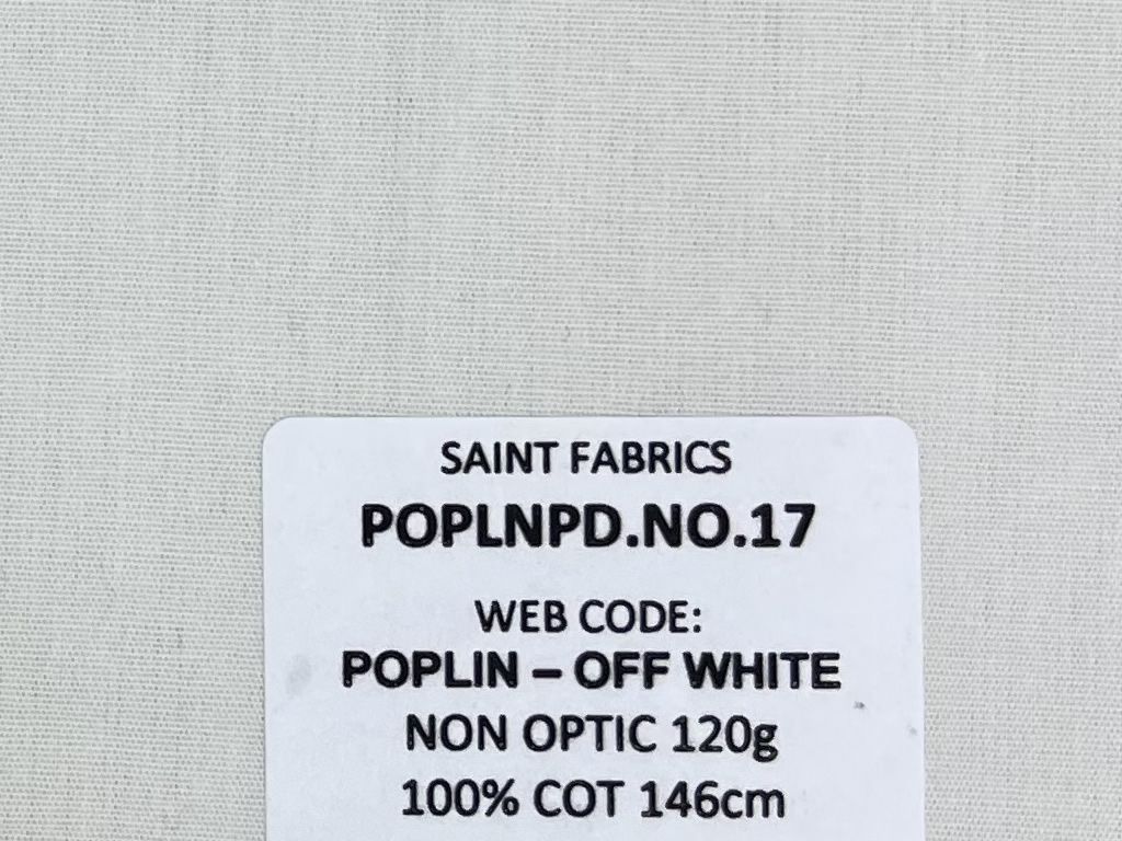 100% COTTON POPLIN WHITE &amp; OFF WHITE