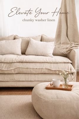 CHUNKY WASHED LINEN COTTON - NATURAL