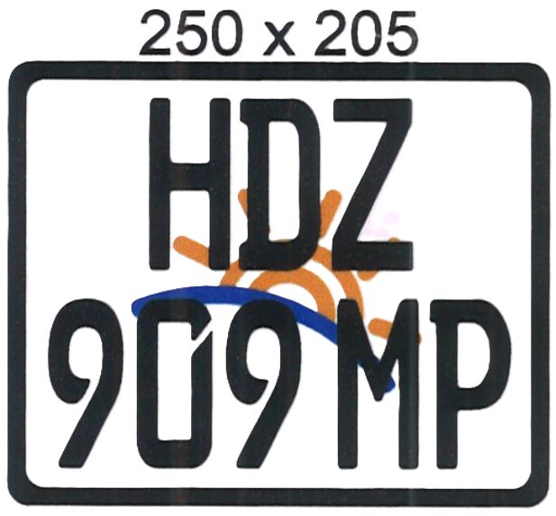 MPUMALANGA   ALUMINIUM NUMBERPLATE SIZE  205MM X 250MM (LARGE SQUARE)