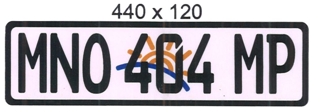 MPUMALANGA   ALUMINIUM NUMBERPLATE SIZE  440MM X 120MM (SHORT)