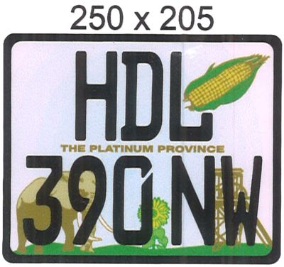 NORTH WEST  ALUMINIUM NUMBERPLATE SIZE  205MM X 250MM (LARGE SQUARE)