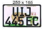EASTERN CAPE  ALUMINIUM NUMBERPLATE SIZE  165MM X 250MM