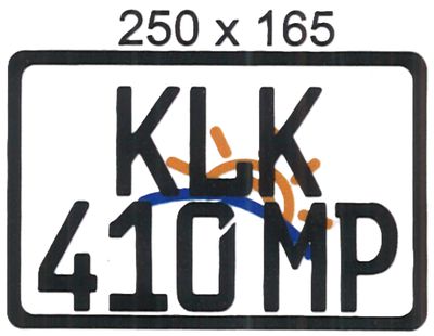 MPUMALANGA   ALUMINIUM NUMBERPLATE SIZE  165MM X 250MM (SHORT SQUARE)