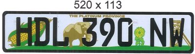 NORTH WEST  ALUMINIUM NUMBERPLATE SIZE  520MM X 113MM (LONG)