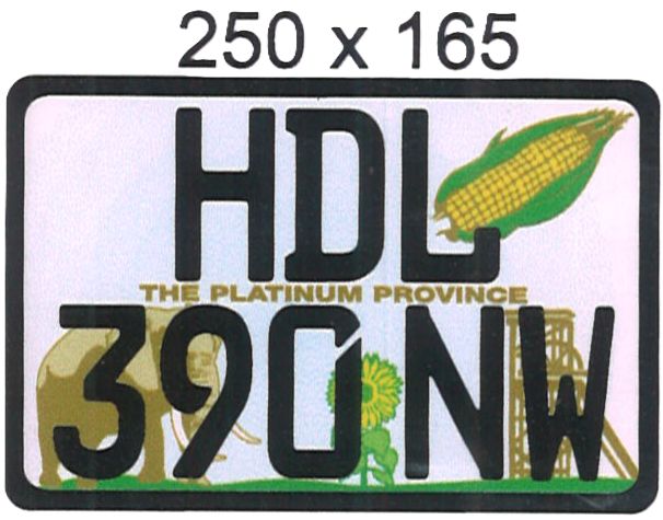 NORTH WEST  ALUMINIUM NUMBERPLATE SIZE  165MM X 250MM (SMALL SQUARE)