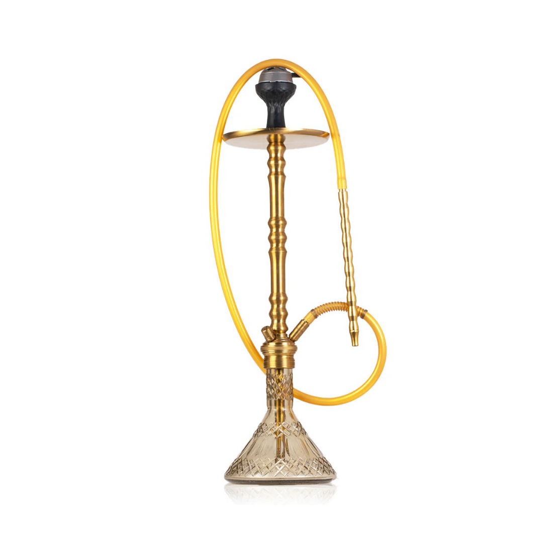 Sultan Arthur Hookah with 2 Bags - Grey Base / Gold Stem