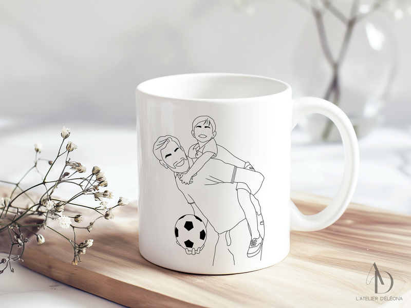 MUG PERSONNALISÉ PORTRAIT AU TRAIT