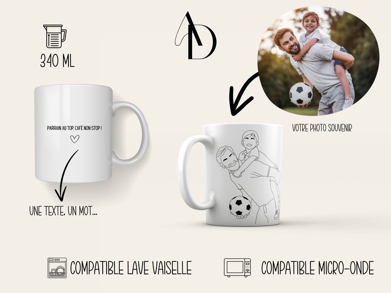 MUG PERSONNALISÉ PORTRAIT AU TRAIT