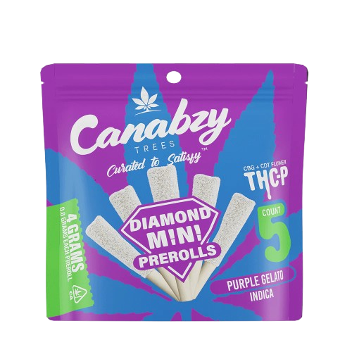 Canabzy 5 count Diamond Mini Pre Rolls, Option: Purple Gelato