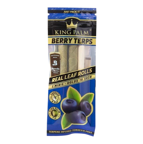 King Palm Mini Leaf Rolls 2pk, Option: Blueberry