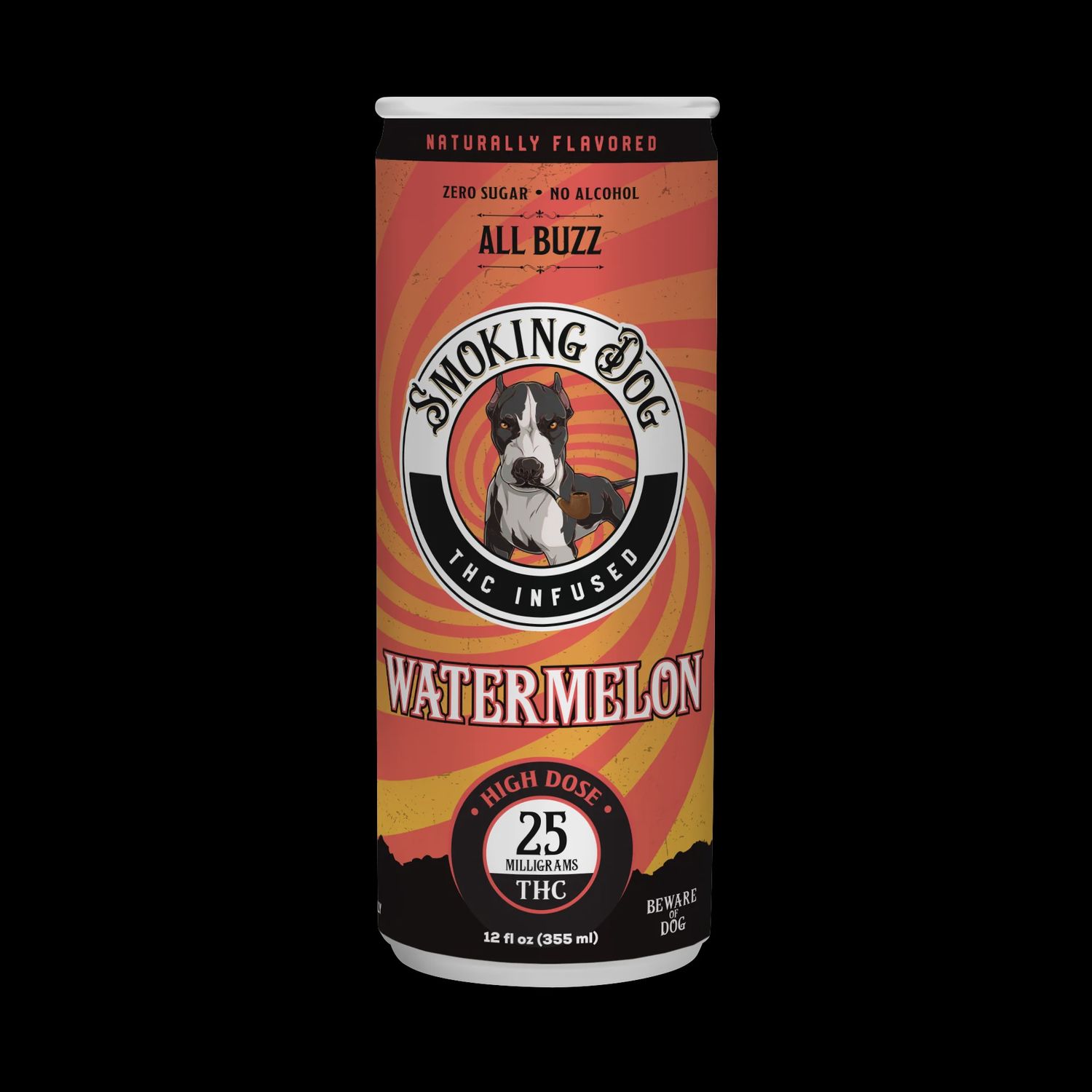 Smoking Dog Seltzer, Option: 25mg Watermelon