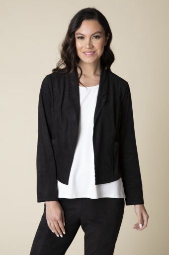 FAUX SUEDE SEAMED JACKET