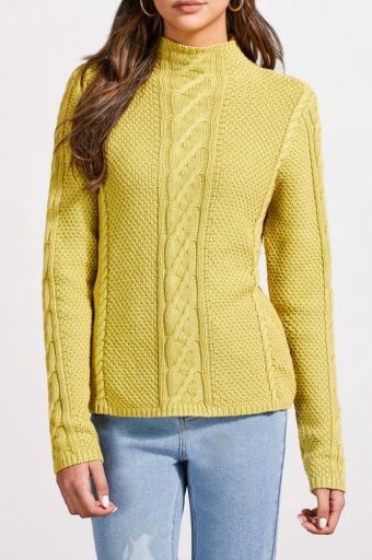 FUNNEL NECK  SWEATER W/ SPECIAL WASH-PISTACHIO, Size: S, Colour: PISTACHIO