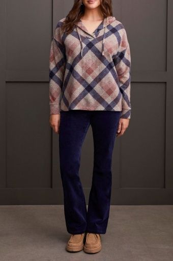 L/S HOODED TUNIC W/DRAWCORD-GINGER, Size: S, Colour: GINGER
