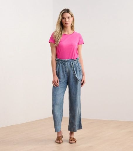 braided neck tee - fuschia, Size: S, Colour: fuchsia fedora