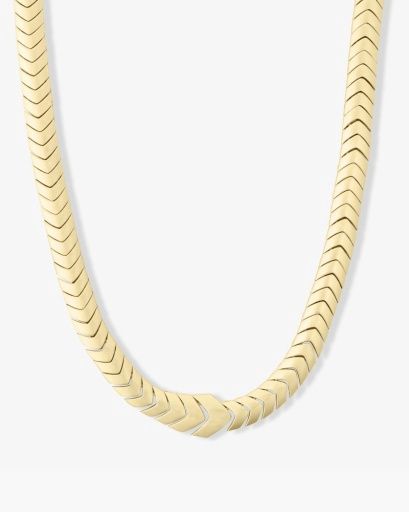 Serpent Herringbone Collar 18&#39; Gold, Size: O/S, Colour: GOLD, Season: JUNE24