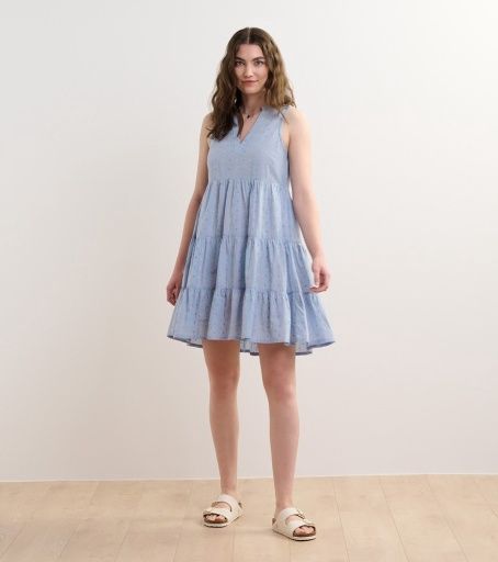 savannah dress - bright spot chambray