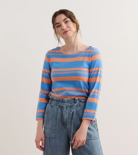 button breton - marina melon stripes, Size: S, Colour: marina