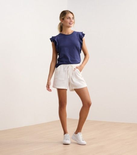 layered sleeve tank - patriot blue