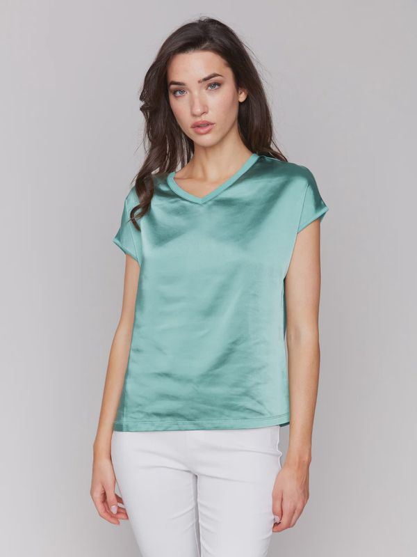 Satin V-Neck - Lillypad