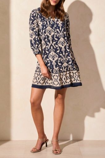 3/4 SLEEVE Dress, Size: M, Colour: JET BLUE