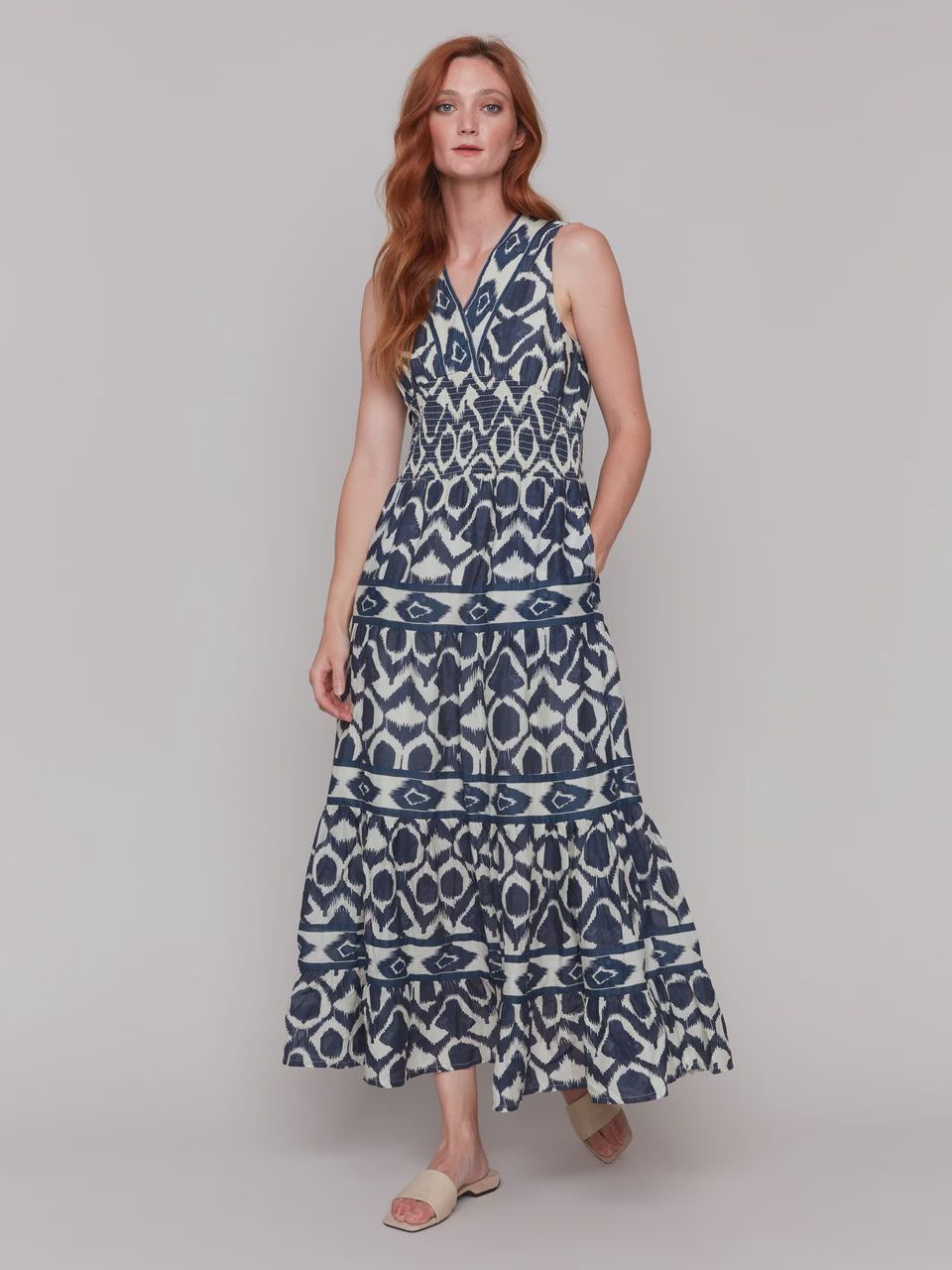 Printed V-Neck Dress