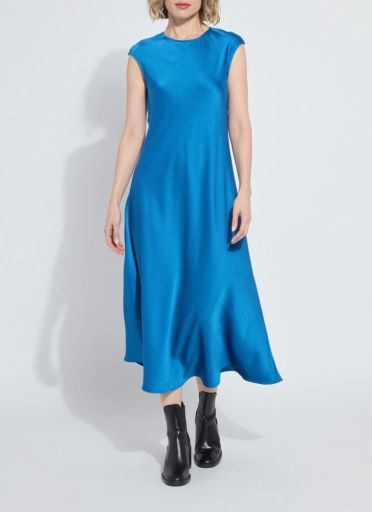 silvana bias cut midi, Colour: Deep Blue, Size: XS