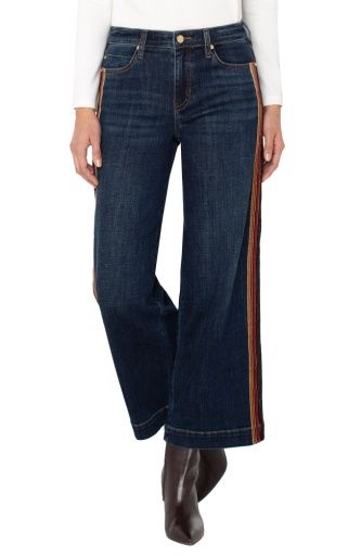 stride wide leg w/ velvet trim 28&quot; ins, Size: 4