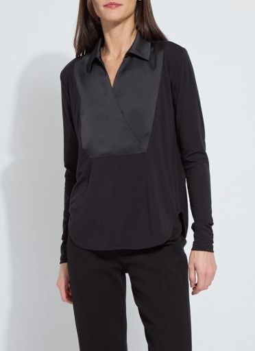 pietra shirt collar mix media top