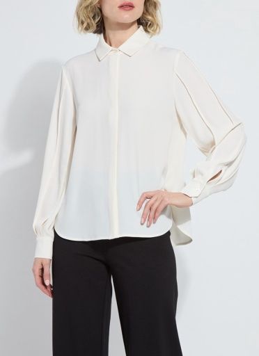 ivette pleated balloon slv blouse