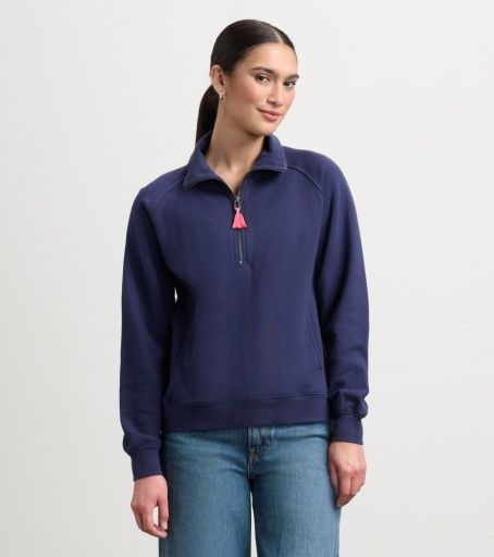 mock neck pullover - patriot blue, Size: S