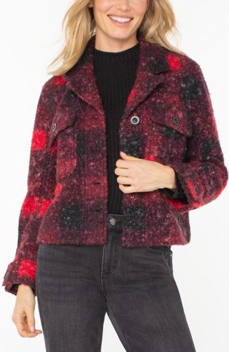 button front boxy shacket, Size: S