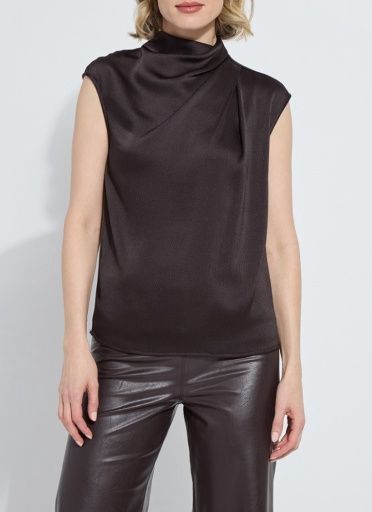 aisha high neck draped blouse