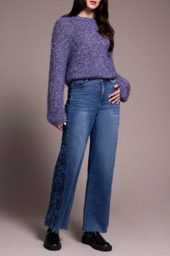 BROOKE HUGGING JEANS W/FANCY EMB.-BLUEDUSK, Size: 6