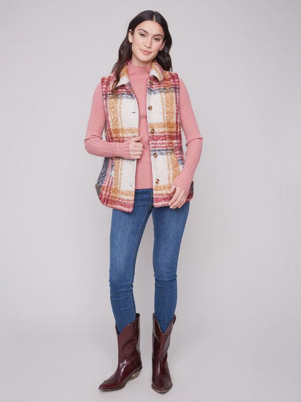 Plaid Boucle Vest