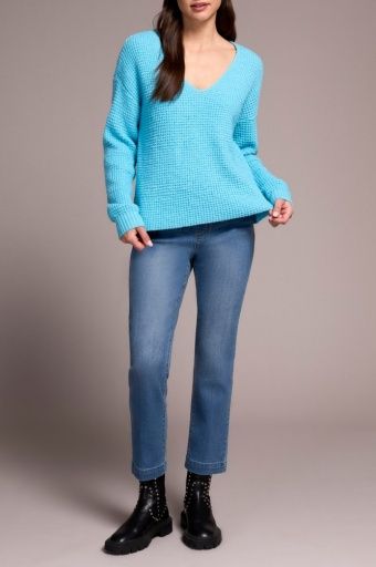DROP SHOULDER V-NECK, Size: S
