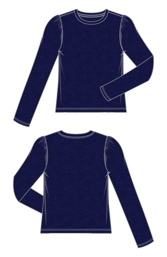 long sleeve crew neck knit top, Size: S