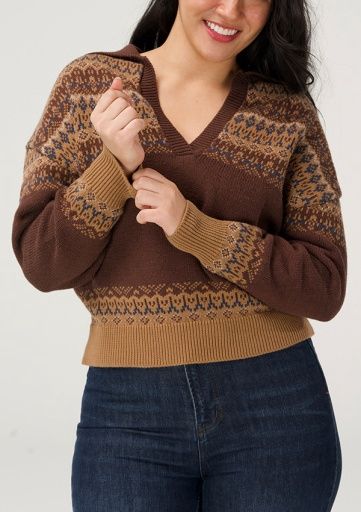 FAIR ISLE POLO SWEATER, Size: XS