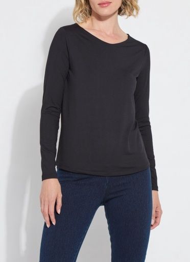 lyssential long sleeve curvy, Colour: black, Size: 1X