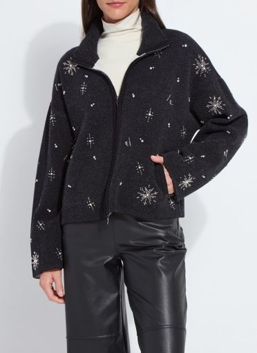 scottie embellished knit jacket, Size: M