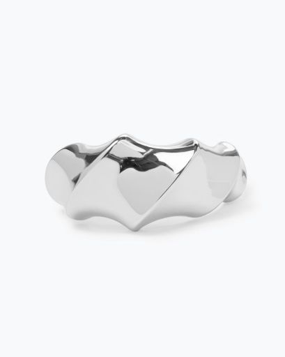 With a Twist Ring, Colour: SILVER, Size: 8