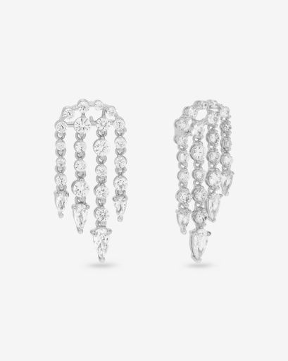 She's Arrived Chandelier Earrings, Colour: SILVER-WHITE, Season: NOV24, Size: O/S