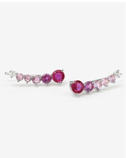 Not Your Basic Ombre Ear Crawler - Silver, Colour: SILVER-PINK, Season: JULY24, Size: O/S